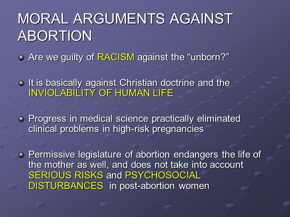 Arguments against abortion essay